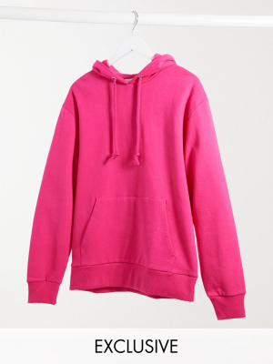Collusion Unisex Hoodie In Pink