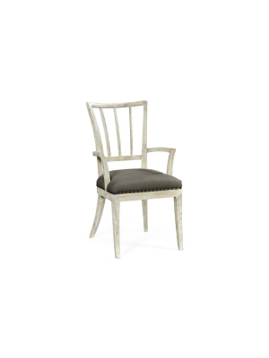 Lucillo Washed Acacia Carver Arm Chair