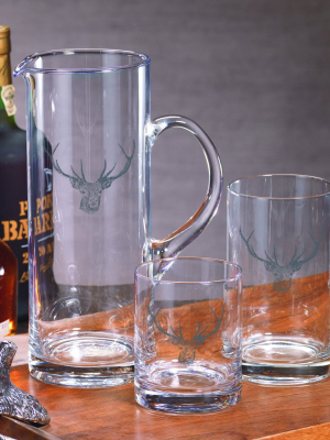 Stag Head Pitcher And Glassware