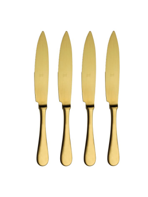 Americano Steak Knife Set - Brushed Gold (set Of 4)