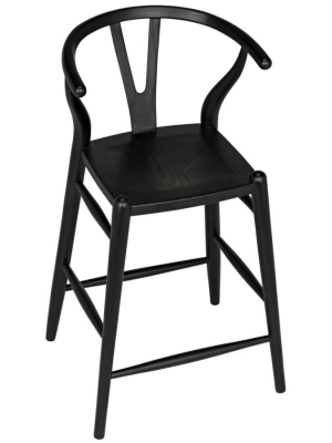 Zola Counter Stool, Charcoal Black