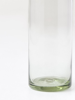 Moss Tinted Glass Cylinder Vase