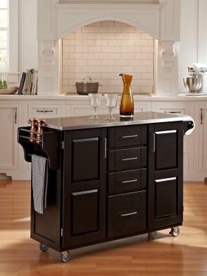 Kitchen Carts And Islands Stainless Top Black - Home Styles