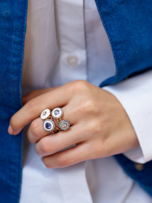 Enamel & Diamond Ring