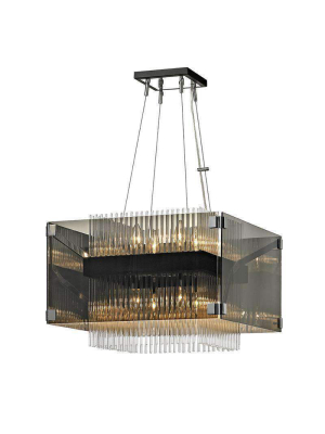 Apollo 8lt Chandelier Dark Bronze Polished Chrome