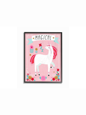 11"x1.5"x14" Magical Colorful Unicorn Framed Giclee Texturized Art - Stupell Industries