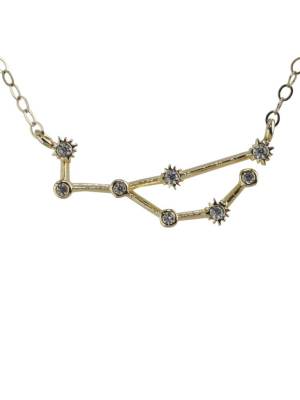Virgo Constellation Cz Outline Necklace