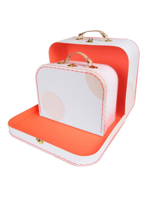 Pink Dot Suitcases (x 2)