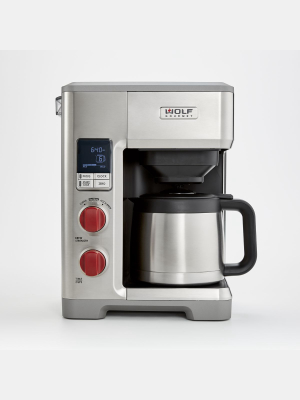 Wolf Gourmet Automatic Drip Coffee Maker With Red Knobs