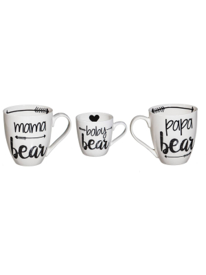 Cypress Home Beautiful Bear Family Ceramic Cup O' Java Cup Gift Set - 6 X 4 X 4 Inches Indoor/outdoor Home Goods For Kit