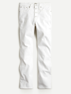 9" Demi-boot Crop Jean In White With Button Fly