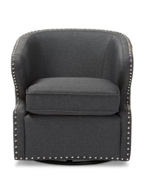 Fiona Mid-century Modern Fabric Swivel Armchair