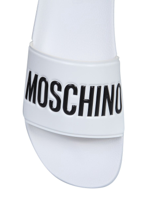 Moschino Logo Pool Slides