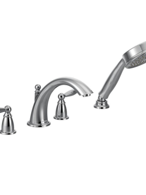 Moen T924 Deck Mounted Roman Tub Filler Trim With Personal Hand Shower And Built-in Diverter - Chrome