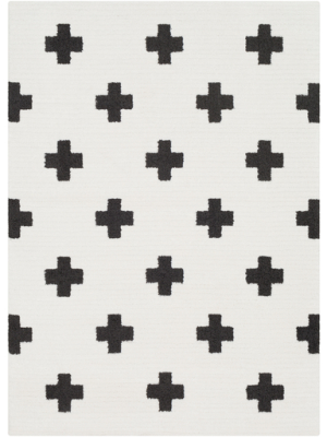 Moroccan Shag Rug In White & Black