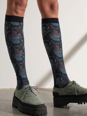 Anna Sui Deco Dawn Knee High Socks