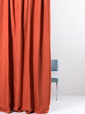 Blackout Curtain Col. Coral Red - Linen Optic - Extra Wide