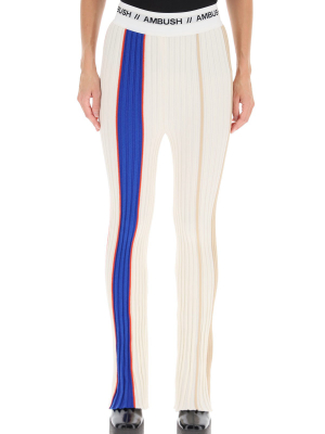 Ambush Color-block Ribbed Knit Pants