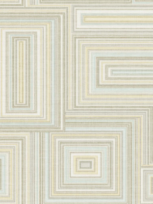 Attersee Squares Wallpaper In Cream And Blue From The Lugano Collection By Seabrook Wallcoverings