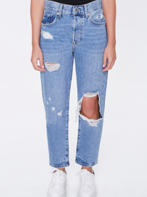 Destroyed High-rise Petite Mom Jeans