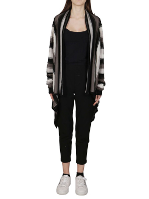 Rick Owens Striped Wrap Cardigan