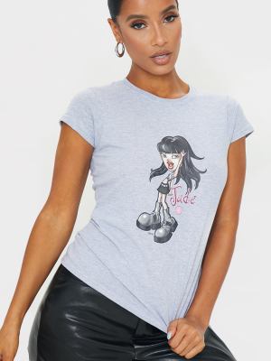 Grey Jade Bratz Fitted T Shirt