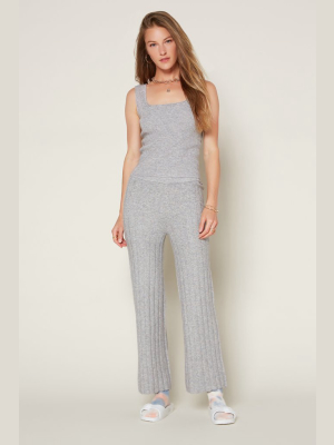 Melange Ribbed Knit Pants