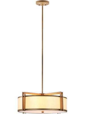 Oren Antique Gold Drum Adjustable Pendant Light