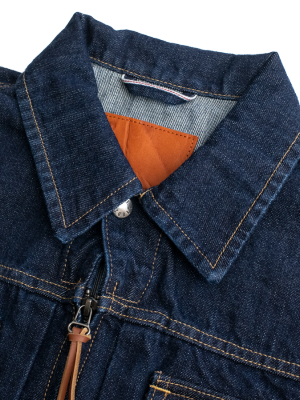 13oz Kuroki Selvedge Zip Jacket - Rinsed Indigo