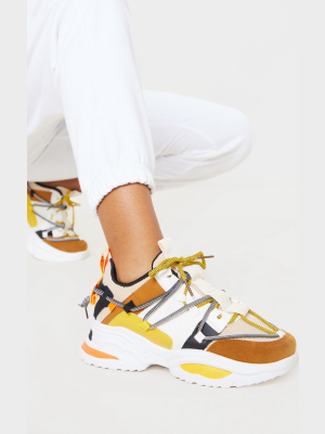 Yellow Multi Chunky Sneakers