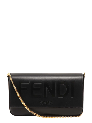 Fendi Roma Lettering Chain Shoulder Bag