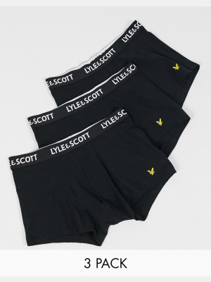 Lyle & Scott 3 Pack Trunks In Black