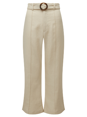 Belted Sand Linen Pant