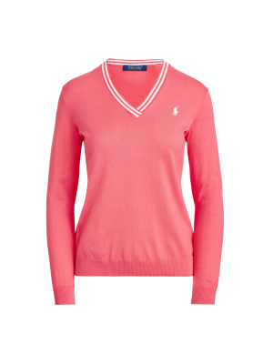 Cotton V-neck Golf Sweater