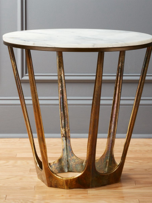 Parker White Marble Side Table