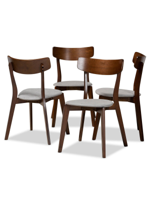 Set Of 4 Iora Upholstered Wood Dining Chairs - Baxton Studio