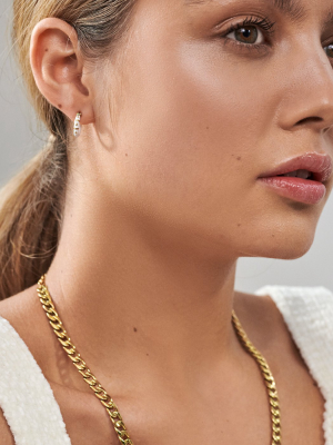 Essentielle Small Hoops Earrings White, Gold Colour