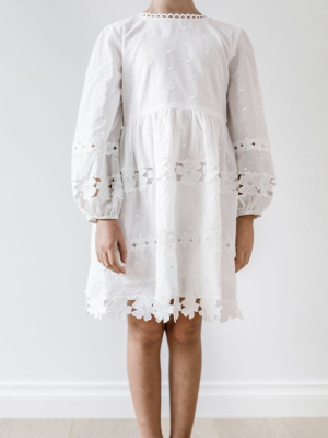 Petite Amalie Daisy Chain Dress - White