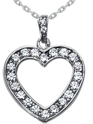 Pompeii3 3/4ct Diamond Heart Pendant 14k White Gold Necklace New