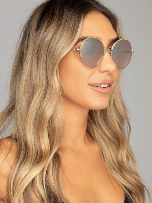 Buddylove Farrah Round Metal Sunglasses - Pink