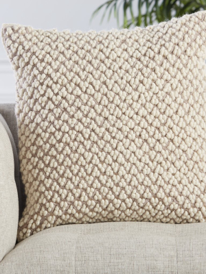 Madur Textured Pillow In Light Taupe