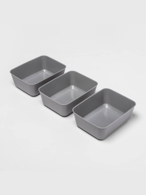 3pk Medium Storage Trays Gray Mist - Room Essentials™