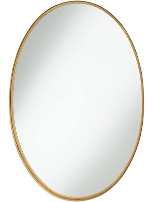 Noble Park Harnes Gold 24 1/4" X 36" Oval Wide Lip Wall Mirror