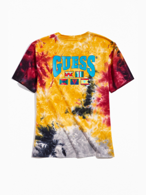 Guess Yellow Tie-dye Tee