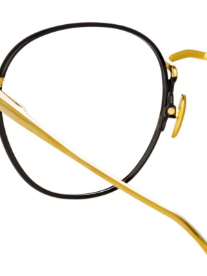 Jules Oval Optical Frame In Yellow Gold And Black