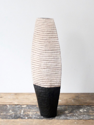 Malcolm Martin And Gaynor Dowling Tall Black And White Vessel 1182