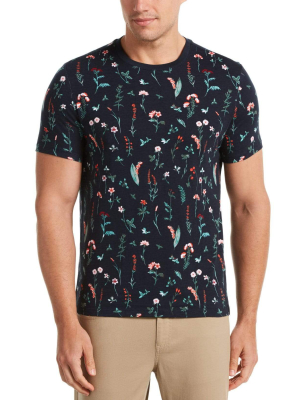 Ultra Soft Touch Pima Cotton Floral Crew Neck Tee