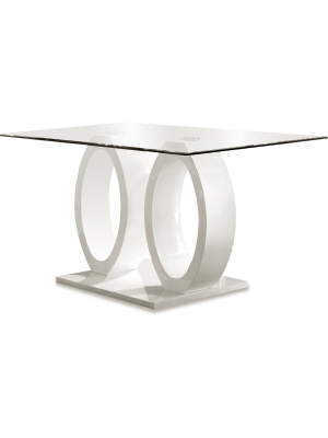 Spearelton Double Oval Pedestal Dining Table White - Iohomes