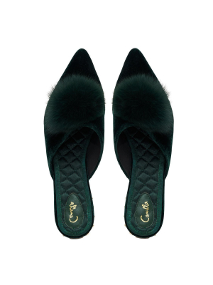 Pom Pom Slipper Luxe Emerald