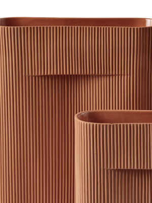Ridge Vase, Terracotta